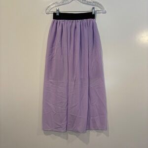 LIVAGIRL Purple Chiffon Mini Maxi Skirt‎ Boho Beach Womens Size Small NWT